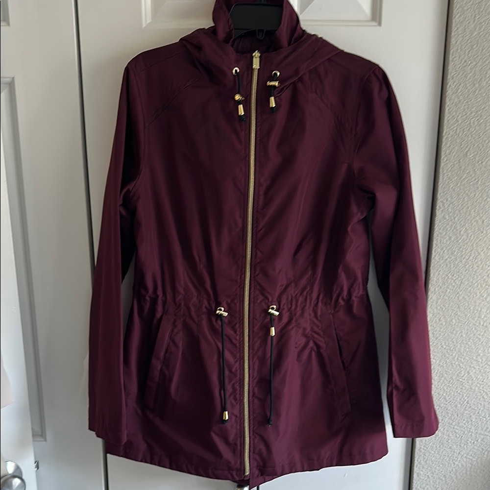 Women's Burgundy Hooded Jacket